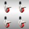 Service Caster 3 Inch 316SS Red Poly Swivel 1-3/4 Inch Expanding Stem Caster Set Lock Brake SCC-SS316TTLEX20S314-PPUB-RED-134-4 - alternate 1